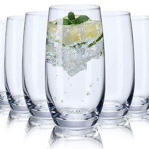 Set of 8: Elegant Clear Glass Tumbler Set, EUC